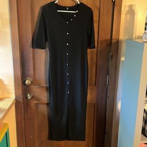 OX SHEIN CURVE BLACK POPOVER DRESS